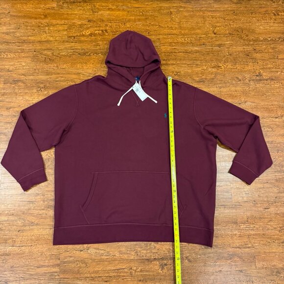 Polo Ralph Lauren Burgundy Red Wine Pony Pullover Hoodie Sweatshirt Men's 4XLT - Picture 7 of 9